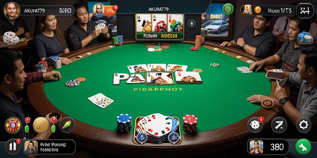 Tampilan menarik dari gameplay Poker di AKURAT79.