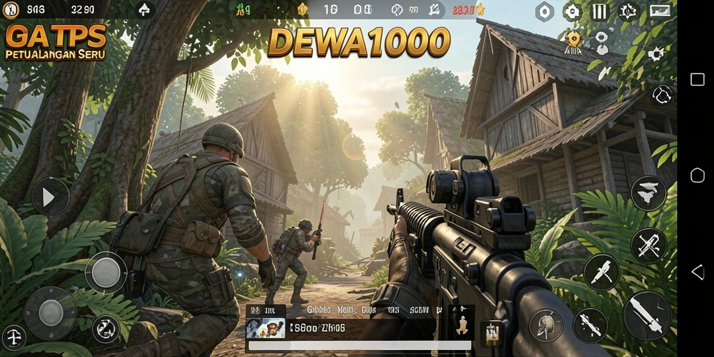 Screenshot gameplay DEWA1000 dengan aksi pertarungan seru.