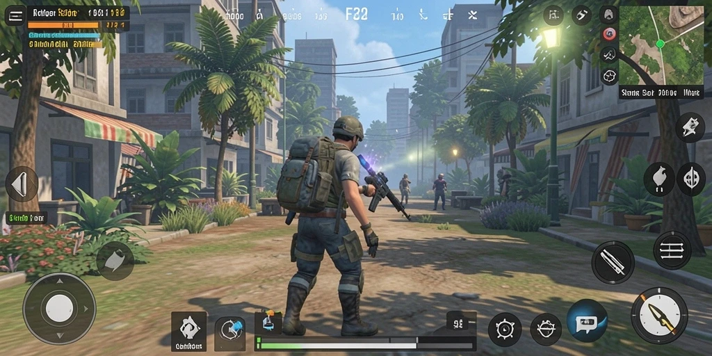Gameplay F32 menampilkan interaksi karakter dan kustomisasi lingkungan.