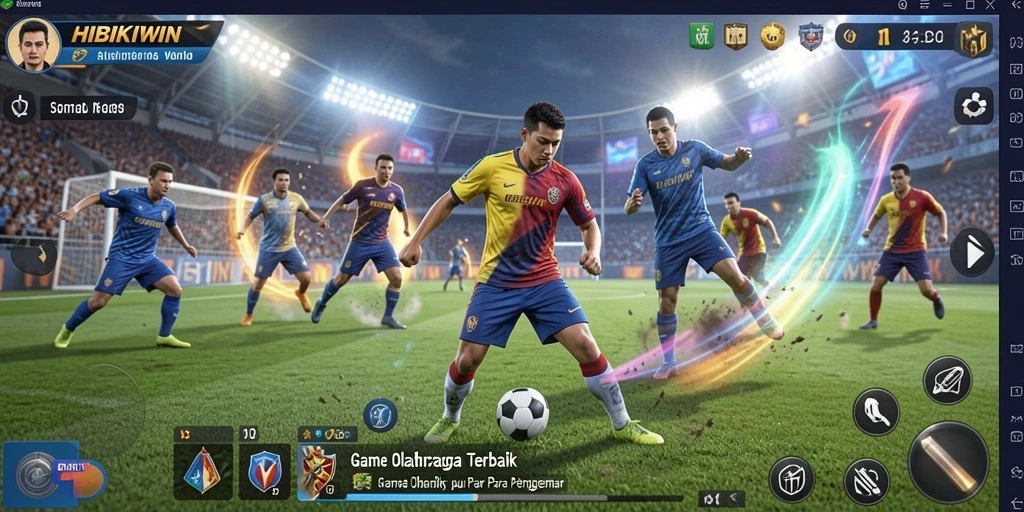 Tampilan gameplay HIBIKIWIN dengan aksi olahraga yang mendebarkan.