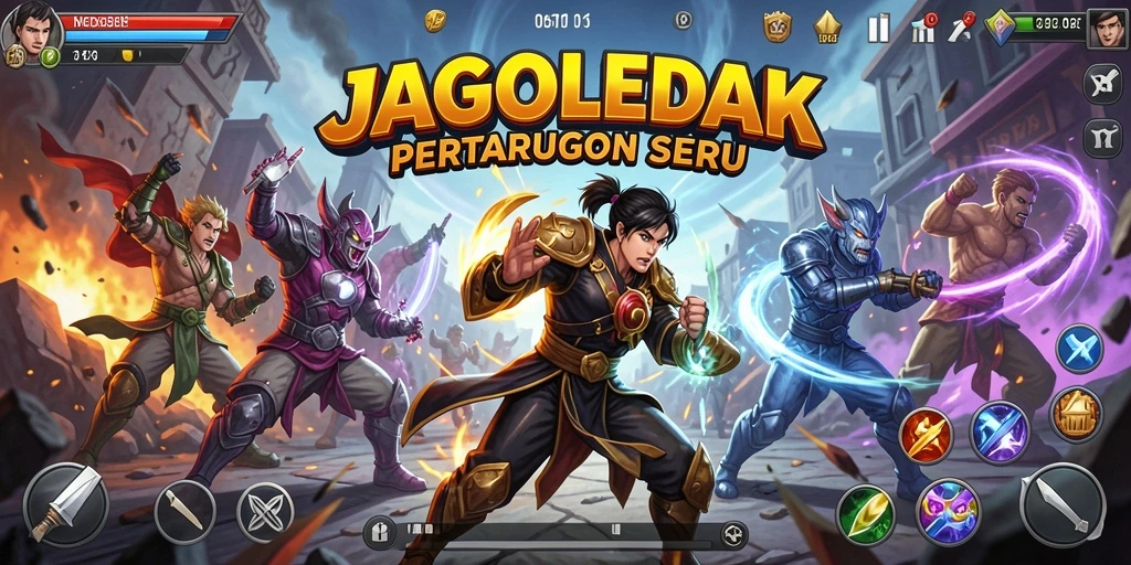 Gameplay seru JAGOLEDAK dalam pertarungan karakter.
