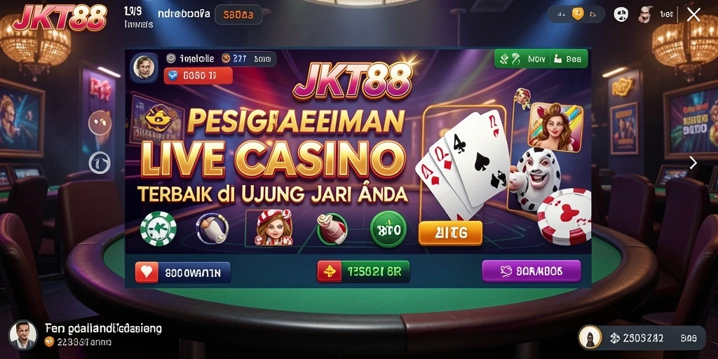 Tampilan gameplay Live Casino yang mendebarkan di JKT88.