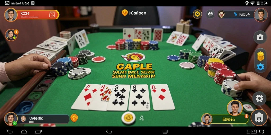 Tampilan gameplay Gaple yang menarik dan interaktif.