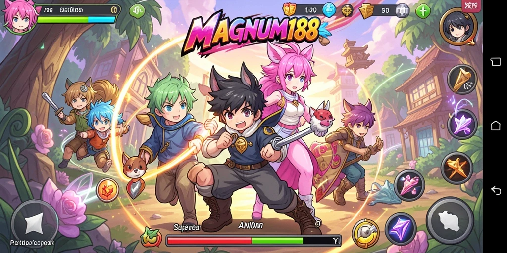 Tampilan gameplay MAGNUM188 yang dinamis dan menarik dari dunia Anime.