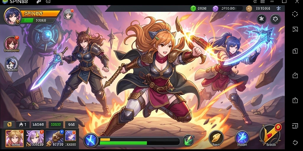 Gameplay SPIN88 yang menampilkan aksi dan karakter anime.
