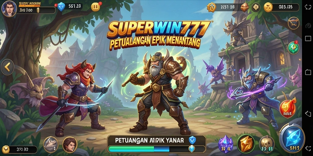 Tangkapan layar utama menunjukkan gameplay seru dalam SUPERWIN777.